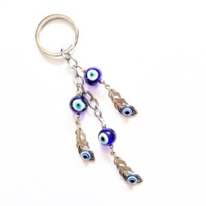 evil eye feather keychain