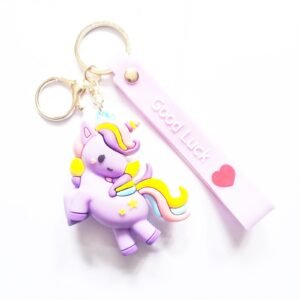 baby unicorn keychain purple