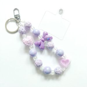 Beaded Keychain Charm - Purple 1