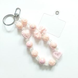 Beaded Keychain Charm - Pink